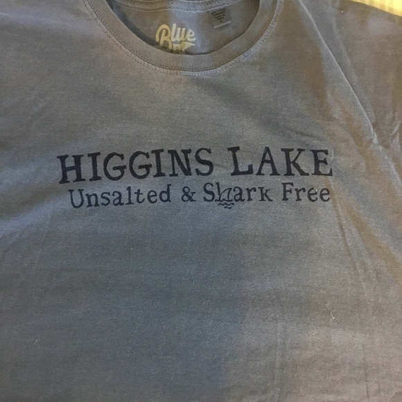 Blue 84 Other - Higgins lake MICHIGAN  T-shirt. Size large, 100% cotton, New, Blue